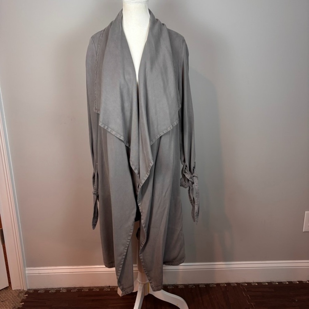 MAX JEANS Drape Front Tie Waist Tencel Jacket Womens MED Minimalist Clean Girl